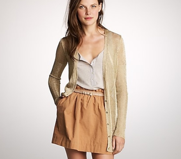 J. Crew Sweaters - J.crew gold metallic cardigan XL